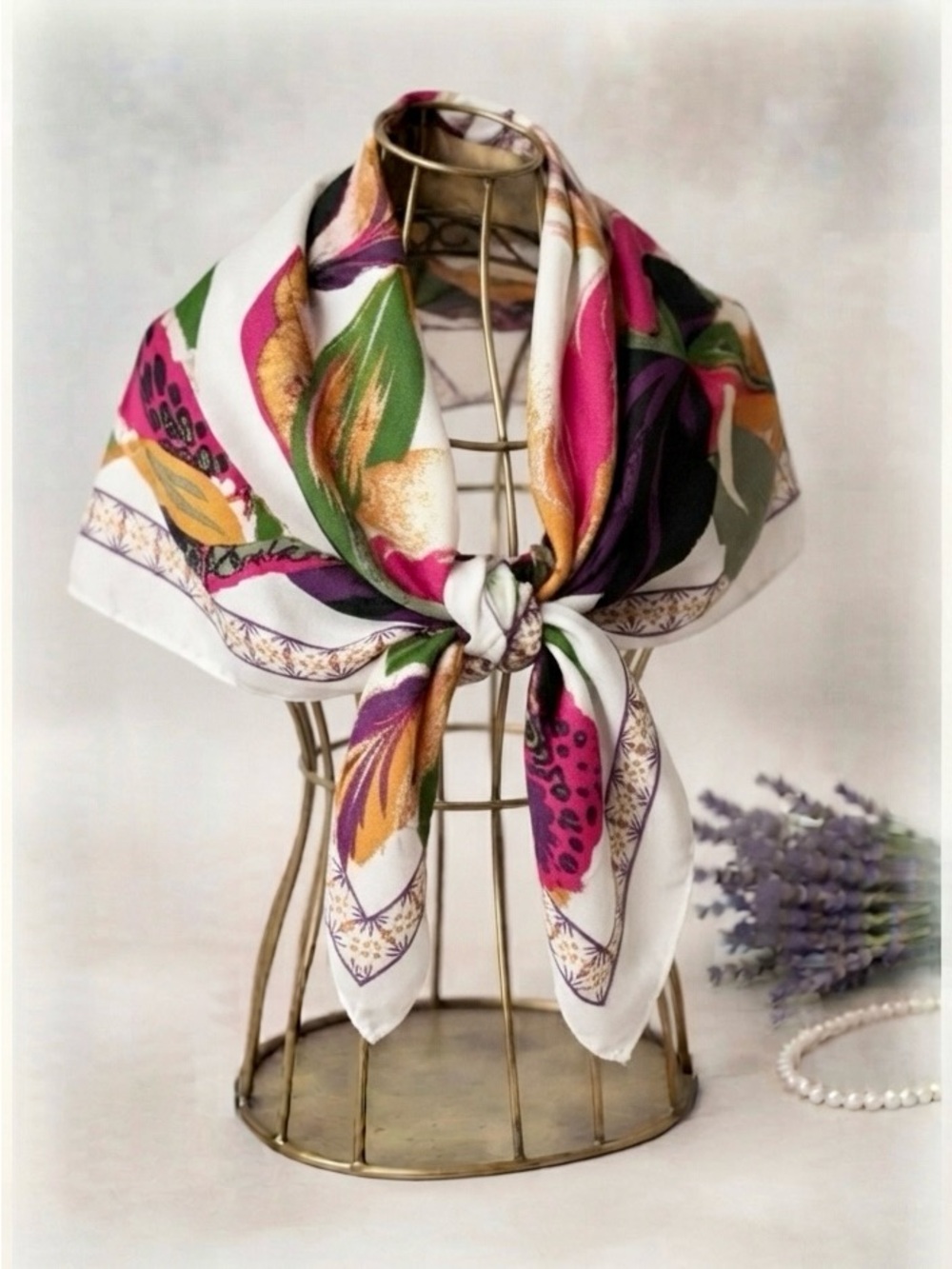 A New Day Vibrant Iris Floral Square Scarf Lightweight & Versatile